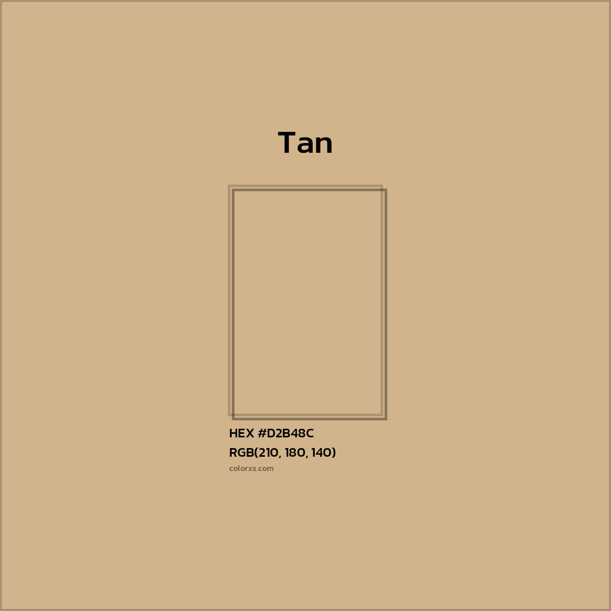 HEX #D2B48C Tan Color - Color Code