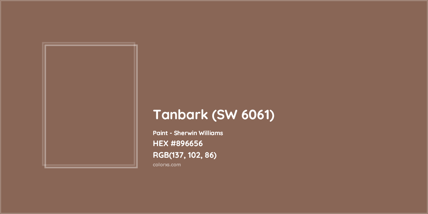 HEX #896656 Tanbark (SW 6061) Paint Sherwin Williams - Color Code