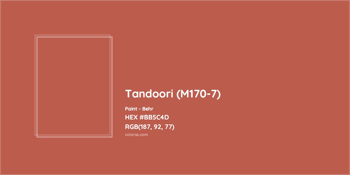 HEX #BB5C4D Tandoori (M170-7) Paint Behr - Color Code