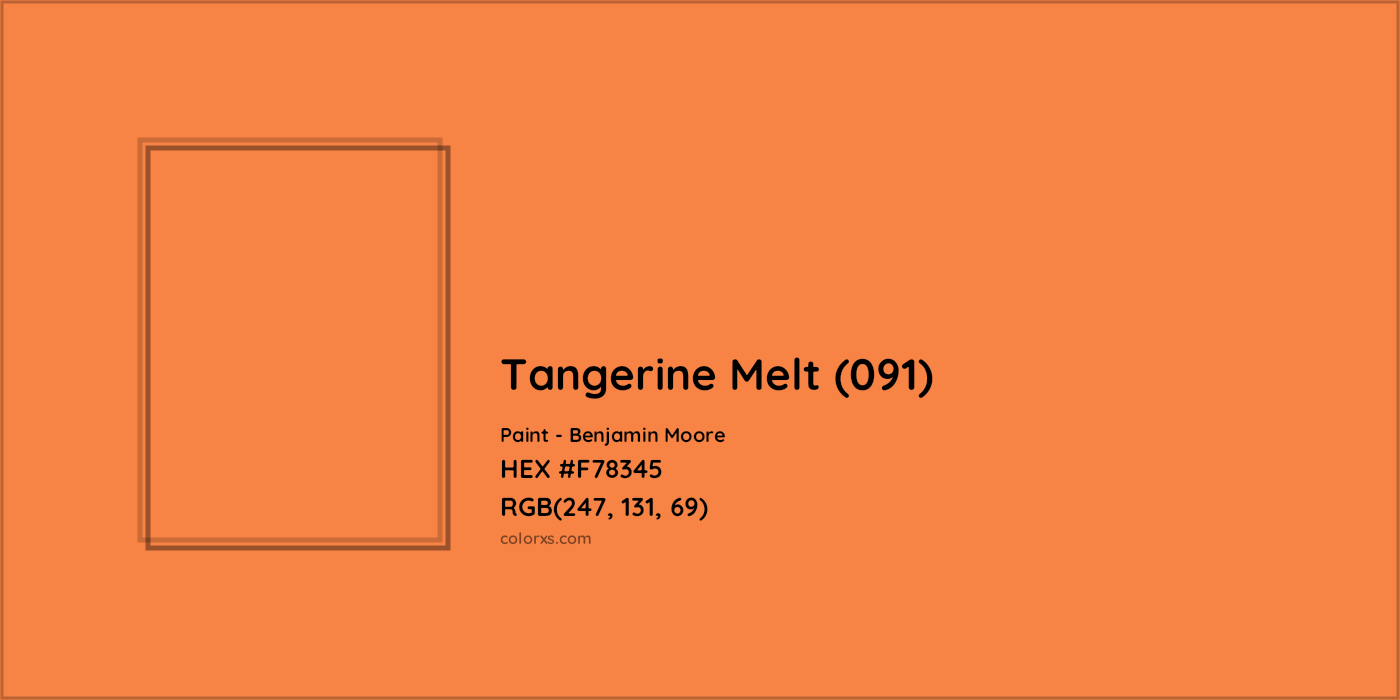 HEX #F78345 Tangerine Melt (091) Paint Benjamin Moore - Color Code