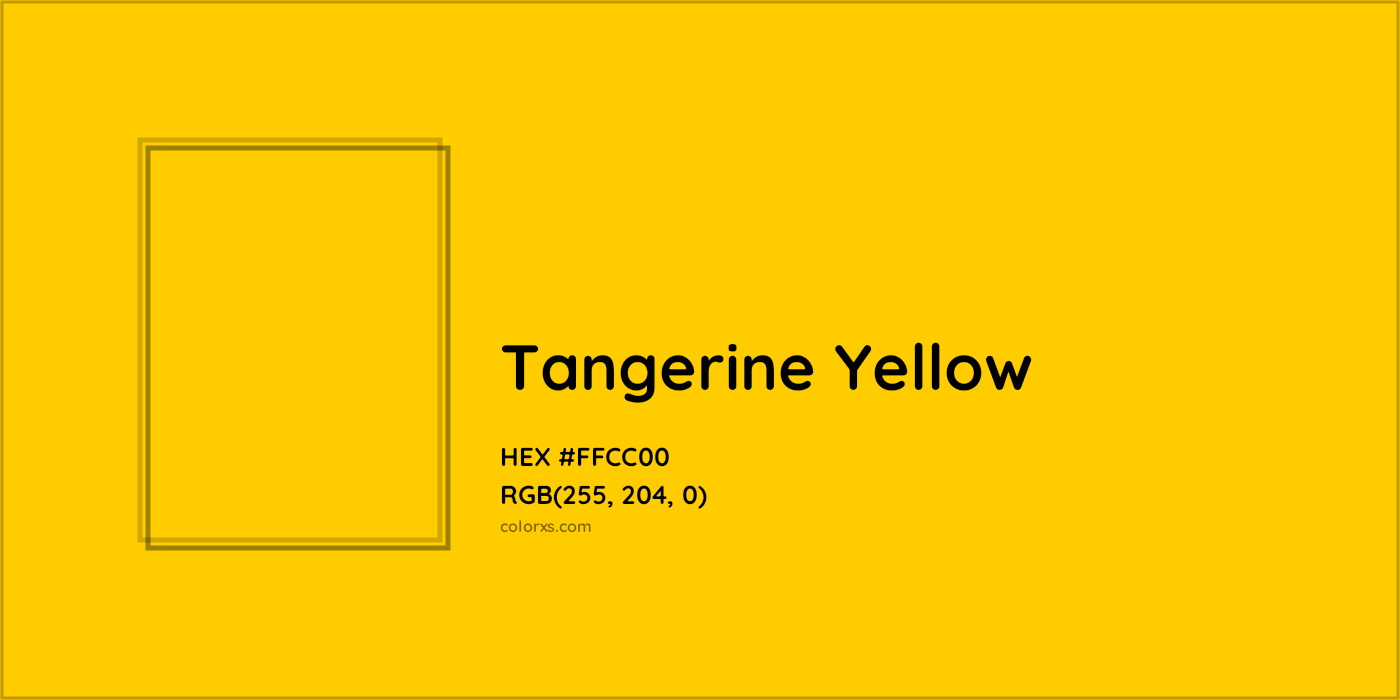 HEX #FFCC00 Tangerine Yellow Color - Color Code
