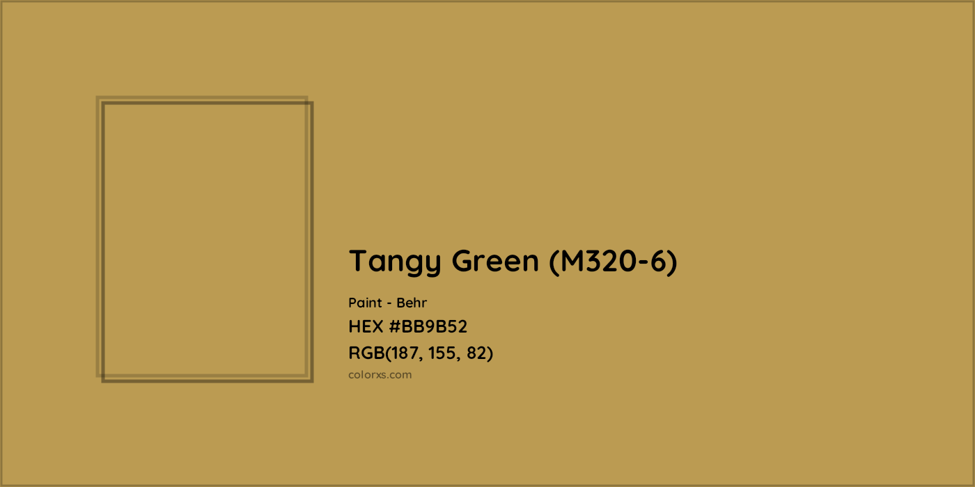 HEX #BB9B52 Tangy Green (M320-6) Paint Behr - Color Code