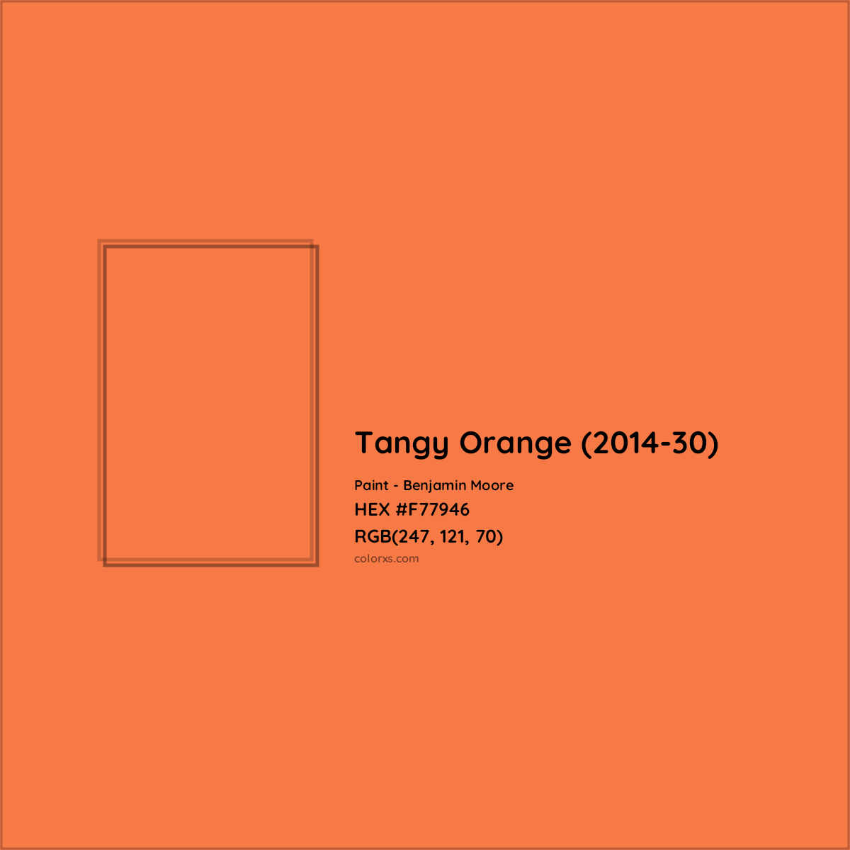 HEX #F77946 Tangy Orange (2014-30) Paint Benjamin Moore - Color Code