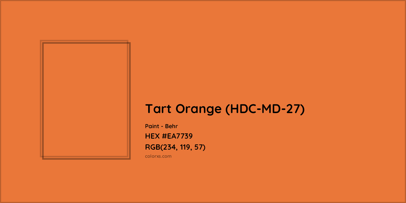 HEX #EA7739 Tart Orange (HDC-MD-27) Paint Behr - Color Code