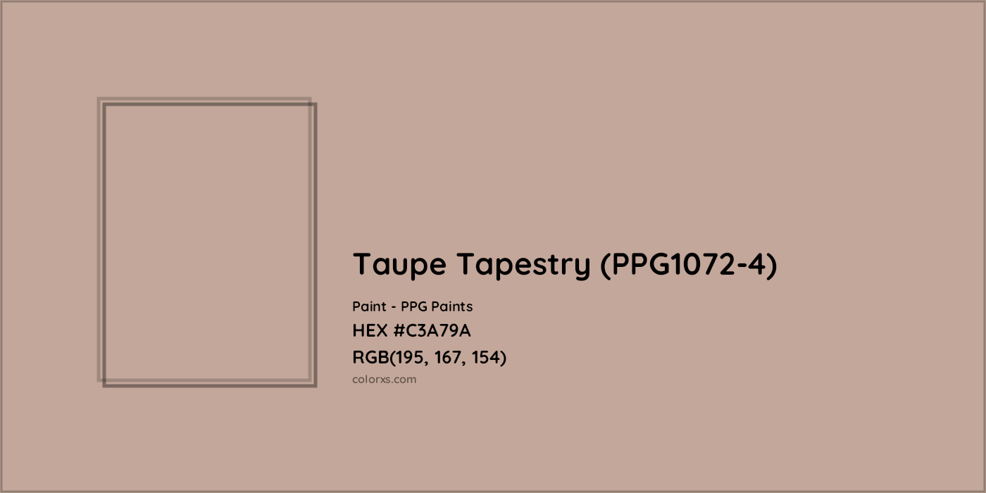 HEX #C3A79A Taupe Tapestry (PPG1072-4) Paint PPG Paints - Color Code