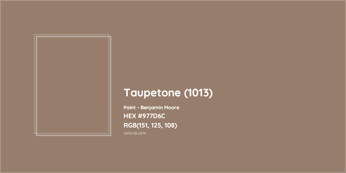 HEX #977D6C Taupetone (1013) Paint Benjamin Moore - Color Code