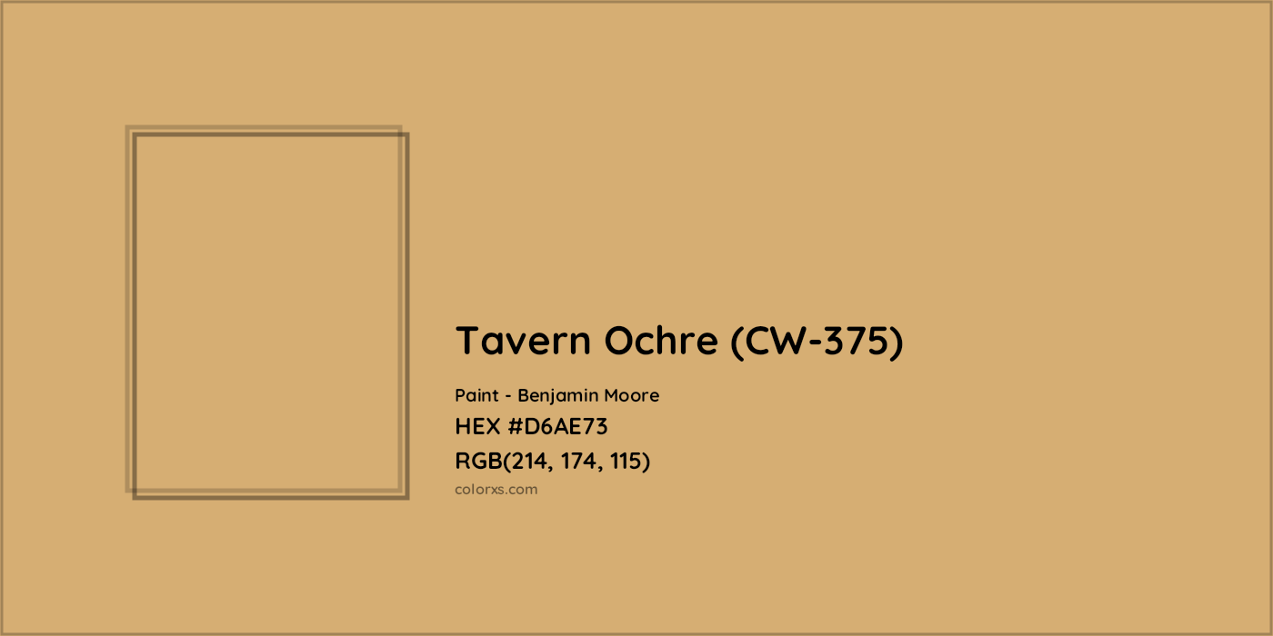 HEX #D6AE73 Tavern Ochre (CW-375) Paint Benjamin Moore - Color Code