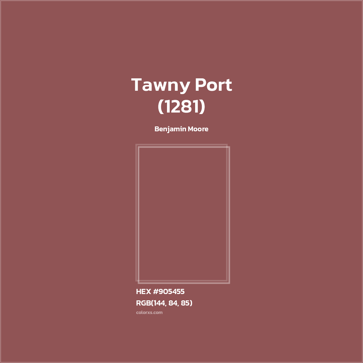 HEX #905455 Tawny Port (1281) Paint Benjamin Moore - Color Code