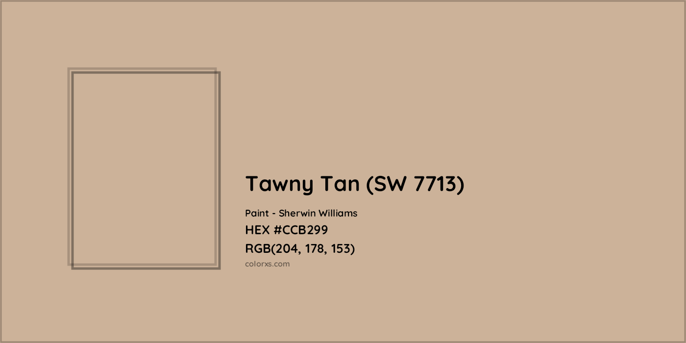 HEX #CCB299 Tawny Tan (SW 7713) Paint Sherwin Williams - Color Code