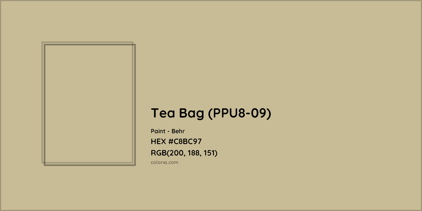 HEX #C8BC97 Tea Bag (PPU8-09) Paint Behr - Color Code
