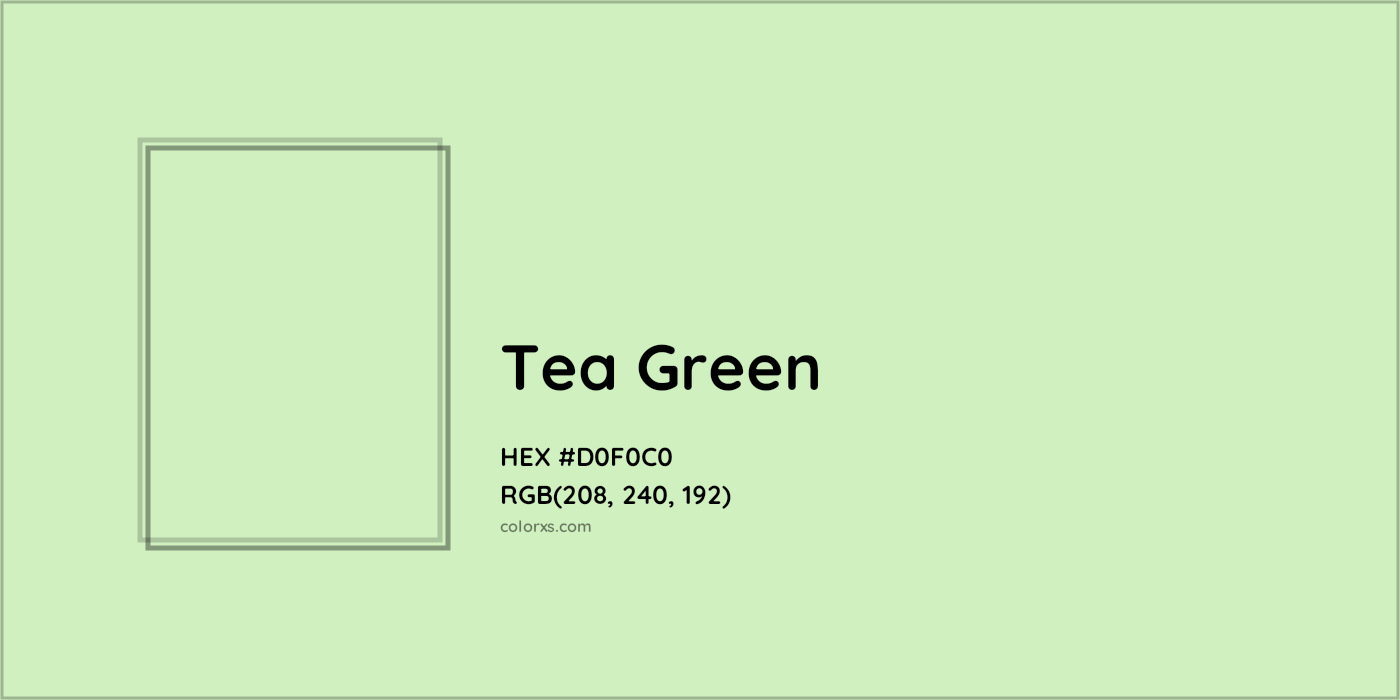 HEX #D0F0C0 Tea Green Color - Color Code