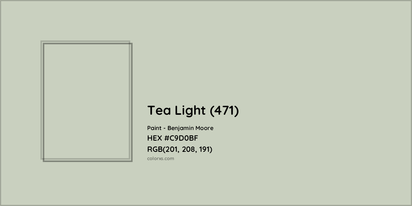 HEX #C9D0BF Tea Light (471) Paint Benjamin Moore - Color Code