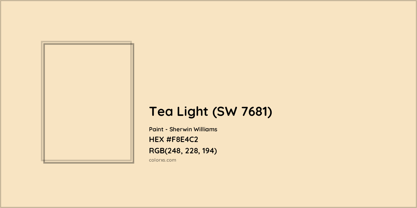 HEX #F8E4C2 Tea Light (SW 7681) Paint Sherwin Williams - Color Code