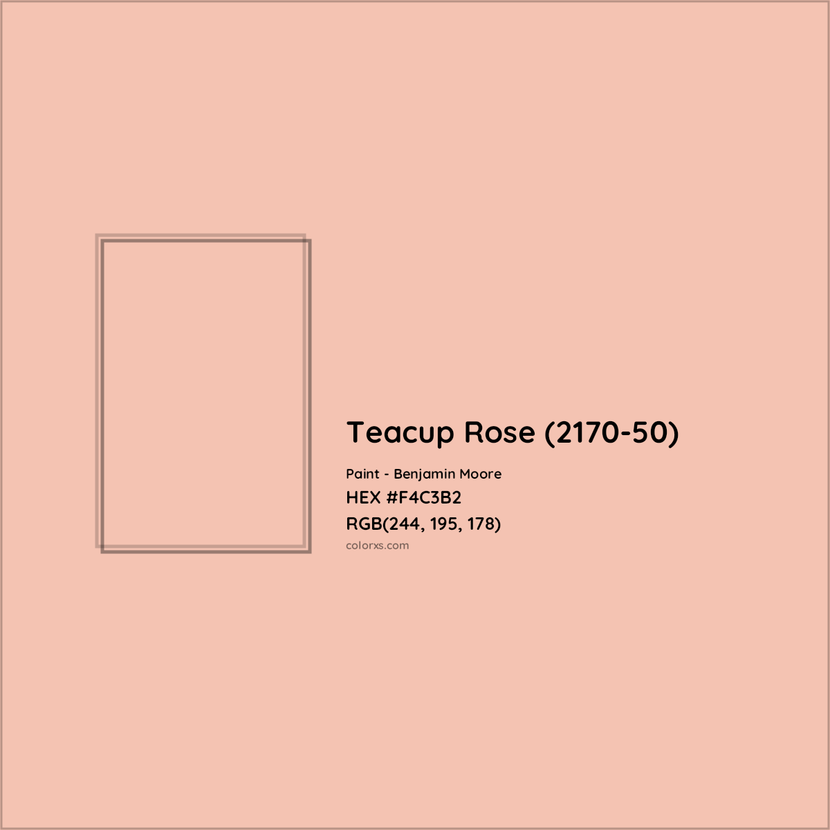 HEX #F4C3B2 Teacup Rose (2170-50) Paint Benjamin Moore - Color Code