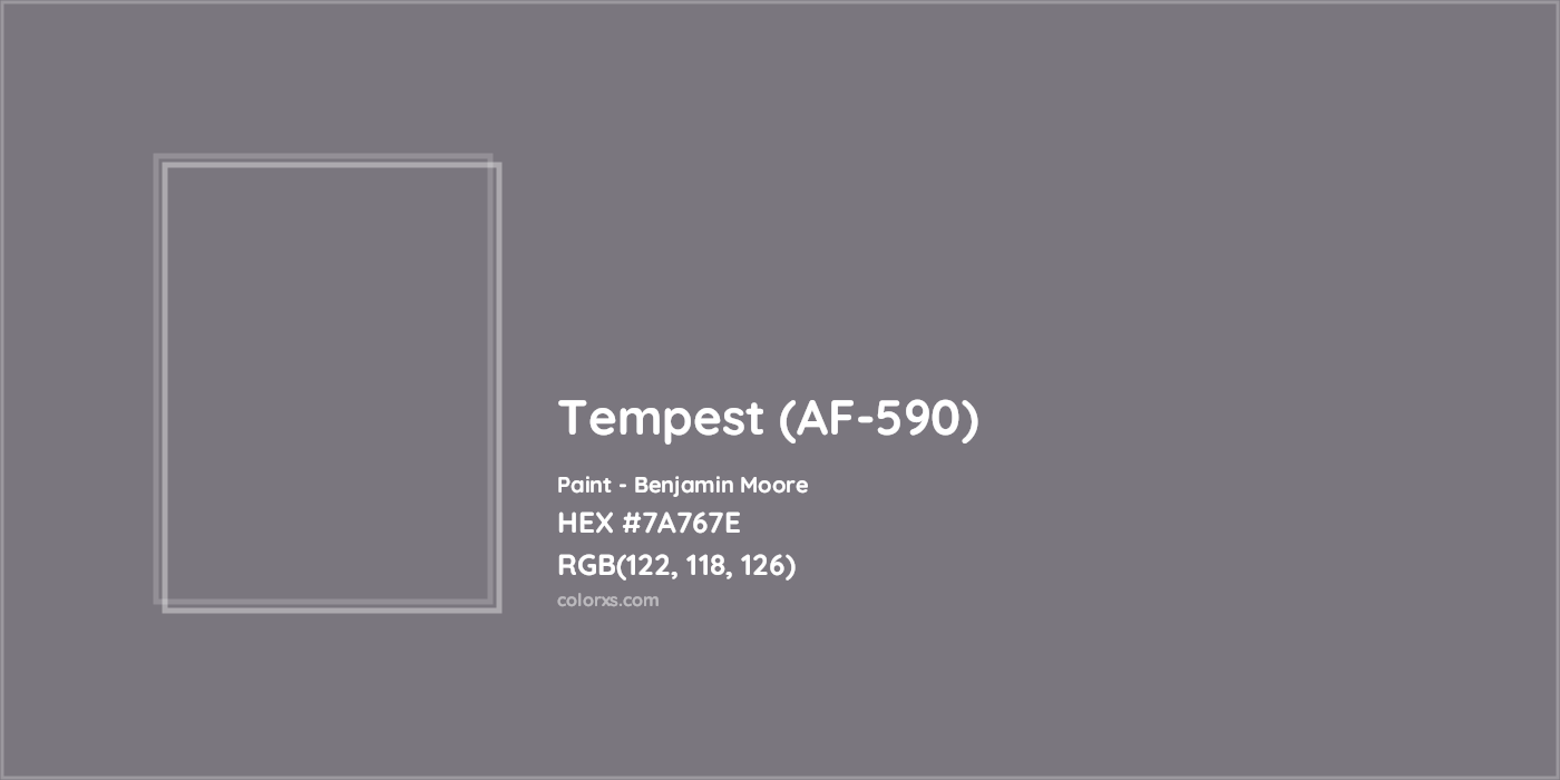 HEX #7A767E Tempest (AF-590) Paint Benjamin Moore - Color Code