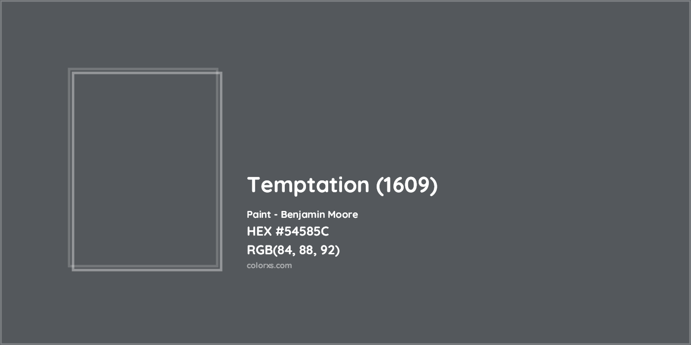 HEX #54585C Temptation (1609) Paint Benjamin Moore - Color Code