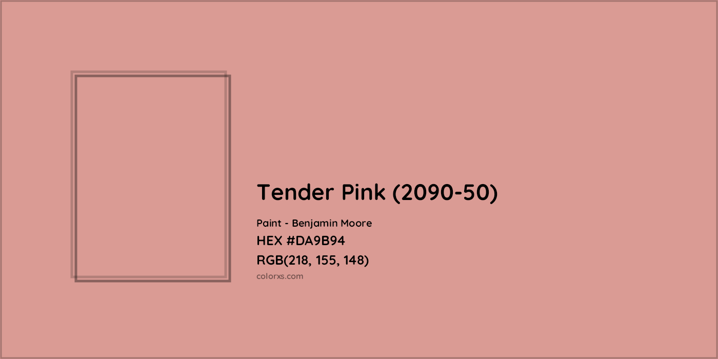 HEX #DA9B94 Tender Pink (2090-50) Paint Benjamin Moore - Color Code