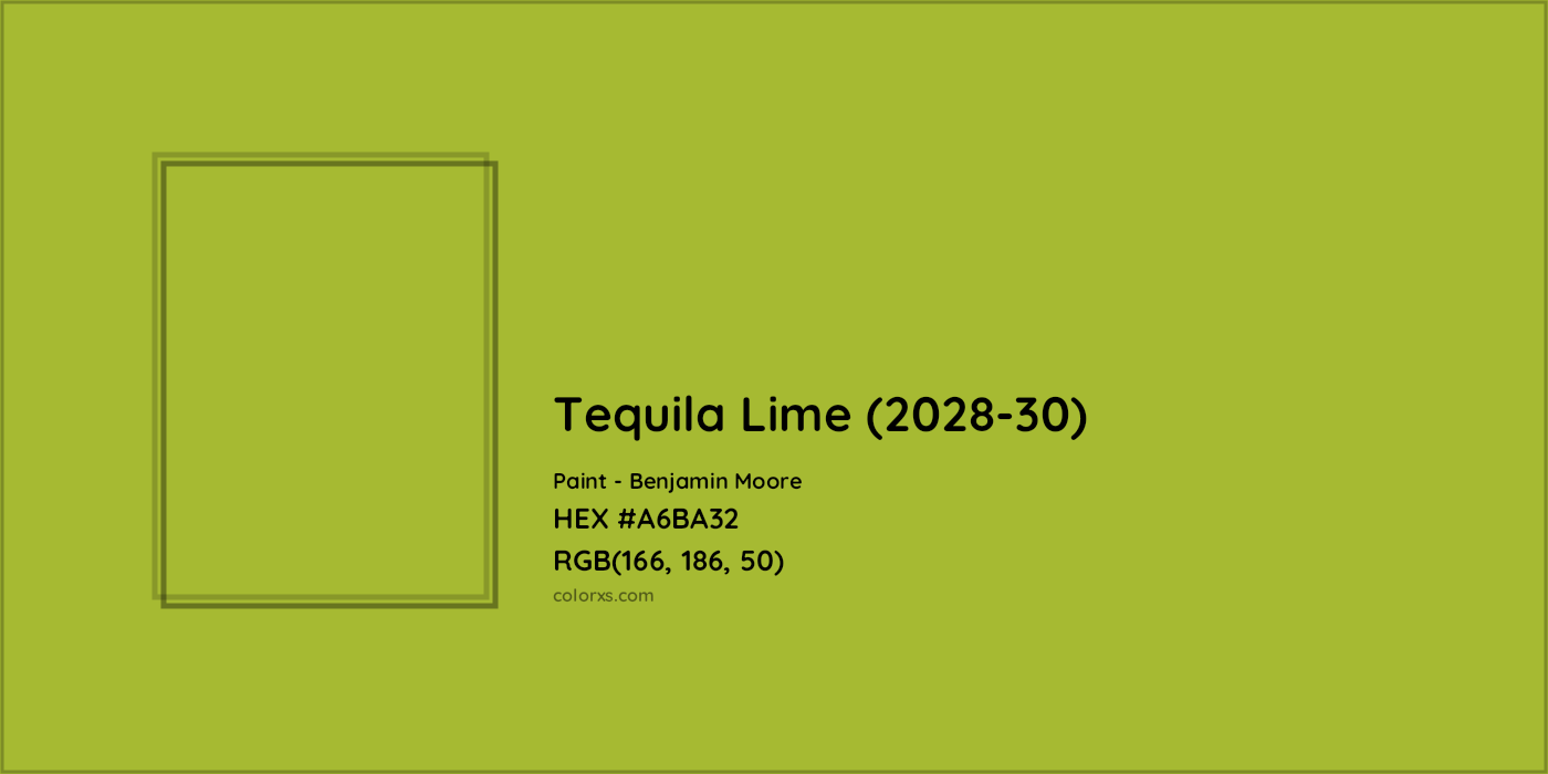 HEX #A6BA32 Tequila Lime (2028-30) Paint Benjamin Moore - Color Code