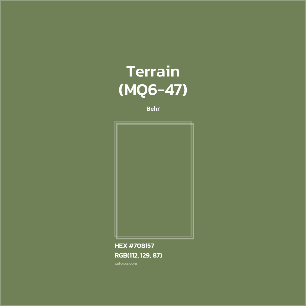 HEX #708157 Terrain (MQ6-47) Paint Behr - Color Code