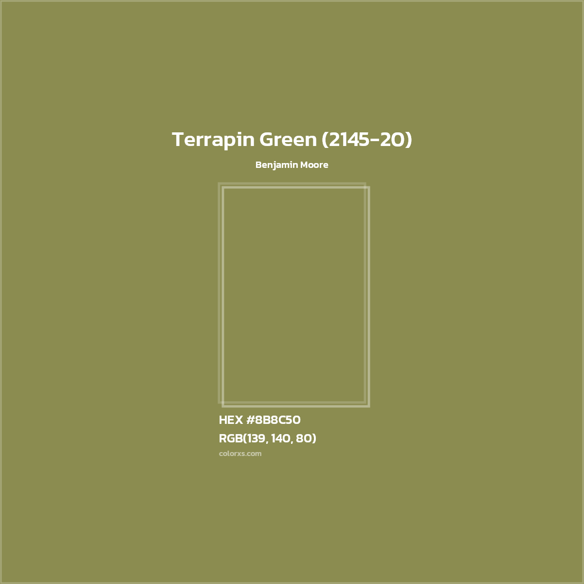 HEX #8B8C50 Terrapin Green (2145-20) Paint Benjamin Moore - Color Code