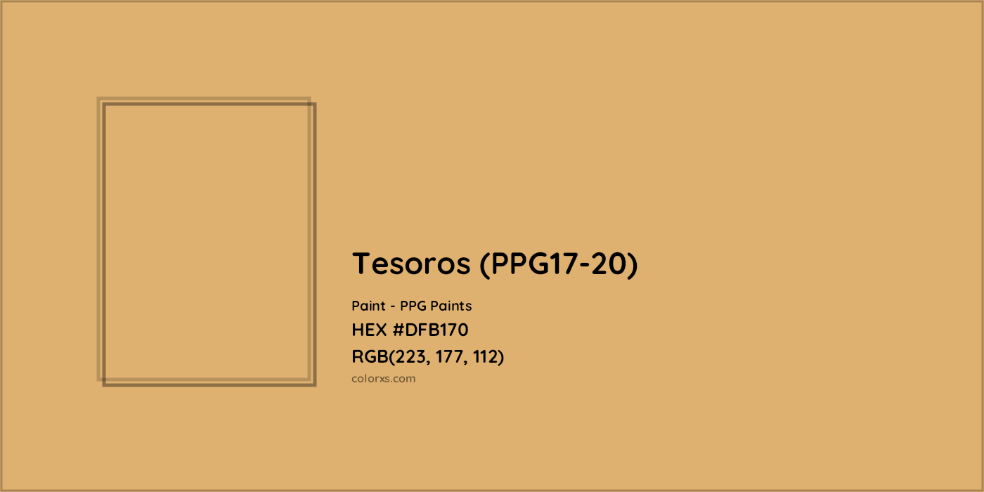 HEX #DFB170 Tesoros (PPG17-20) Paint PPG Paints - Color Code