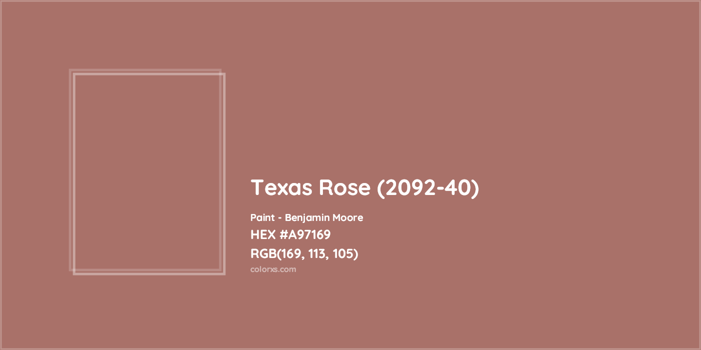 HEX #A97169 Texas Rose (2092-40) Paint Benjamin Moore - Color Code