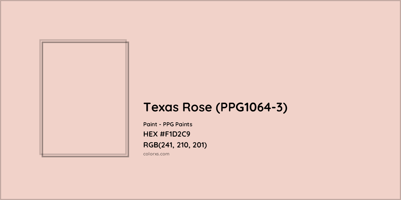 HEX #F1D2C9 Texas Rose (PPG1064-3) Paint PPG Paints - Color Code