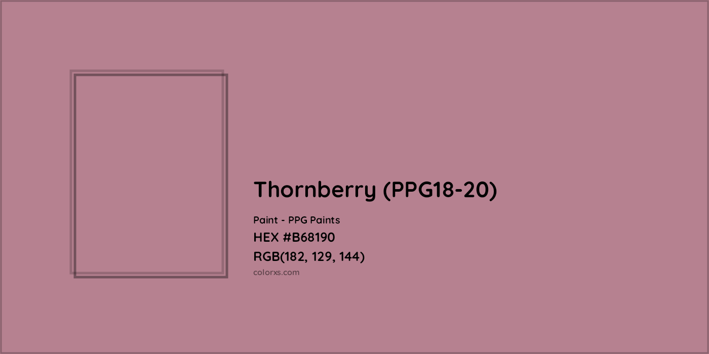 HEX #B68190 Thornberry (PPG18-20) Paint PPG Paints - Color Code