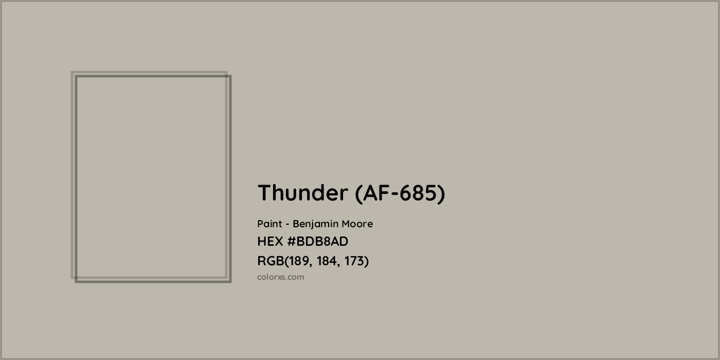 HEX #BDB8AD Thunder (AF-685) Paint Benjamin Moore - Color Code