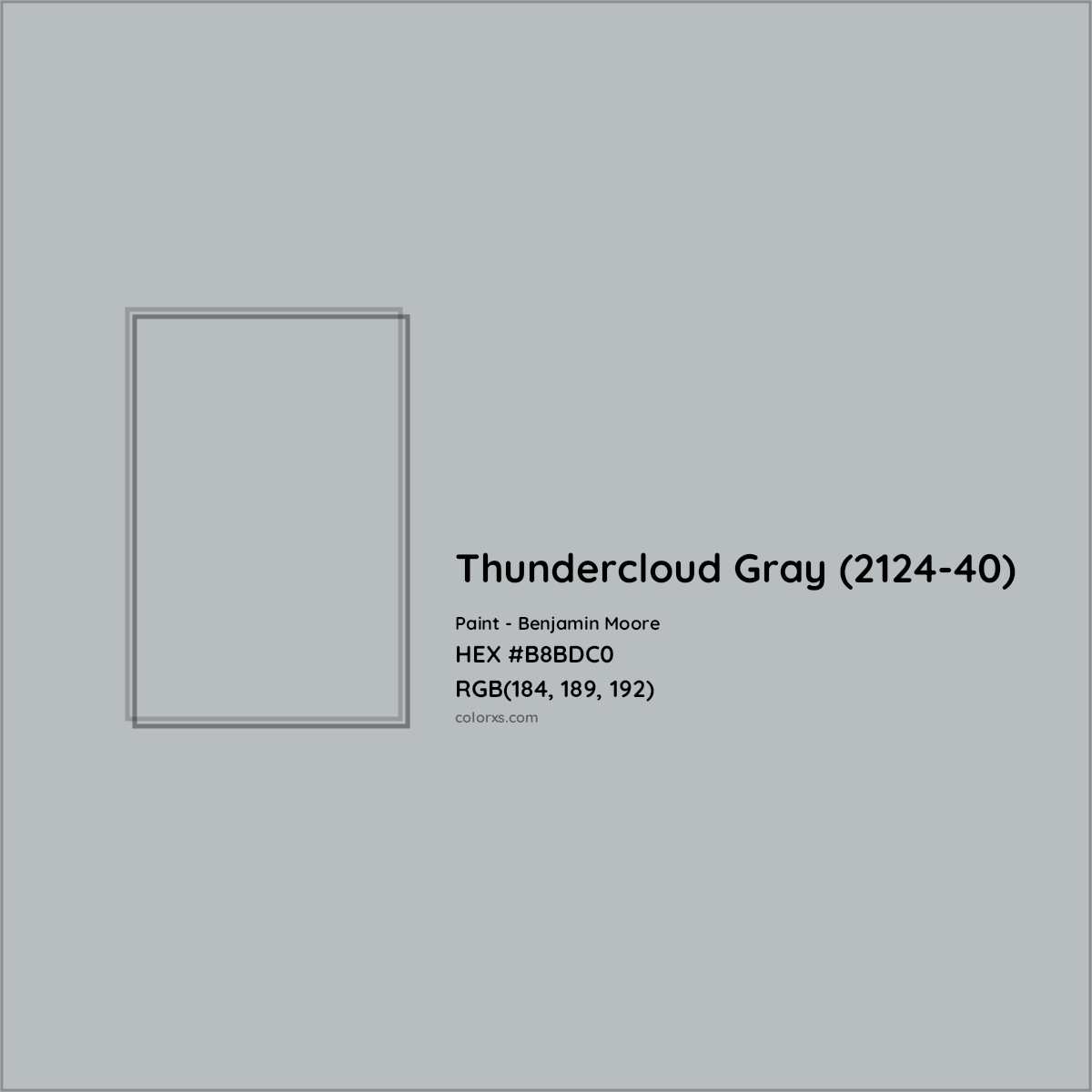 HEX #B8BDC0 Thundercloud Gray (2124-40) Paint Benjamin Moore - Color Code