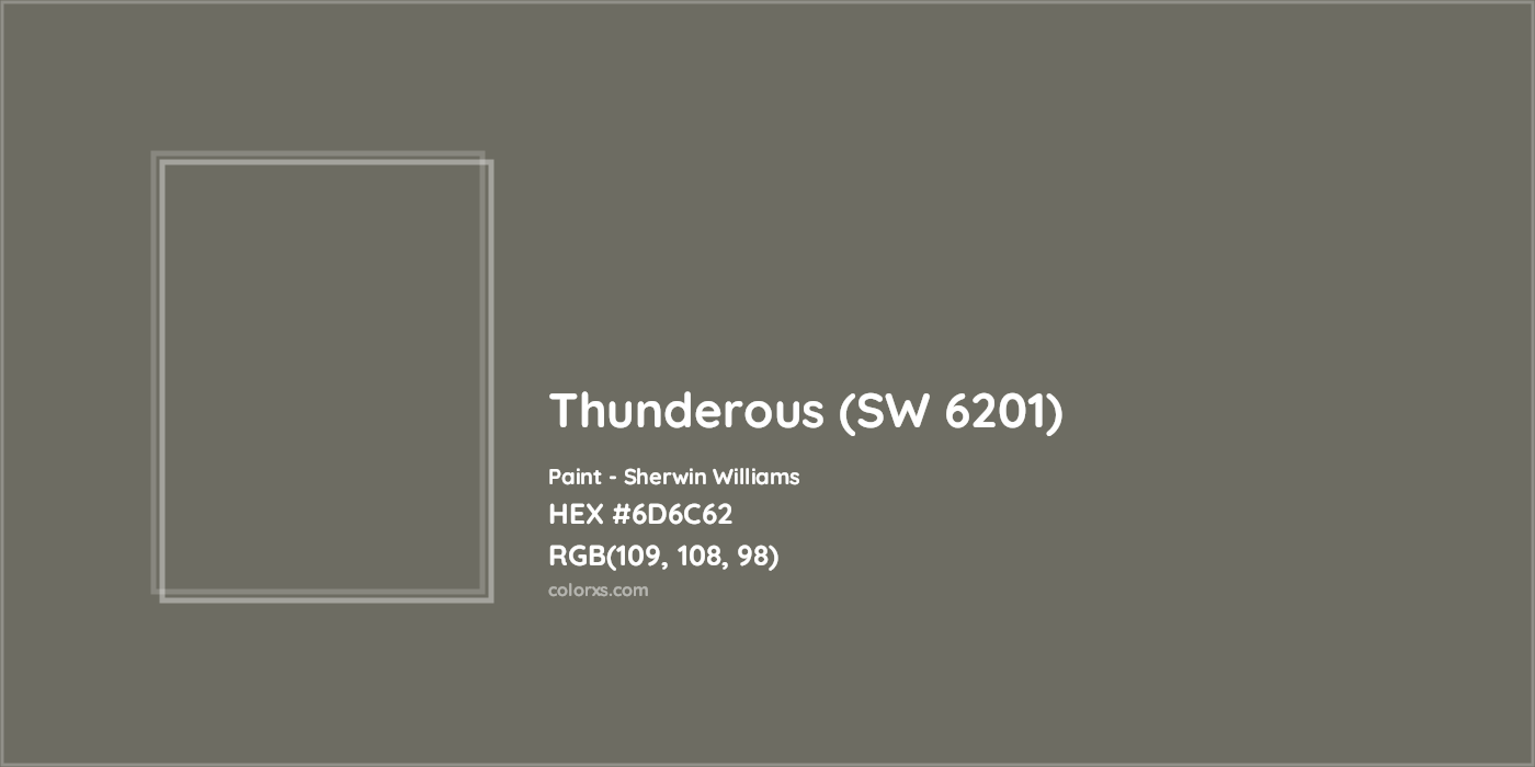 HEX #6D6C62 Thunderous (SW 6201) Paint Sherwin Williams - Color Code