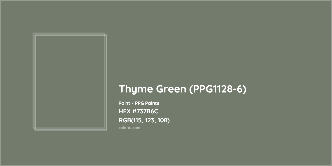 HEX #737B6C Thyme Green (PPG1128-6) Paint PPG Paints - Color Code