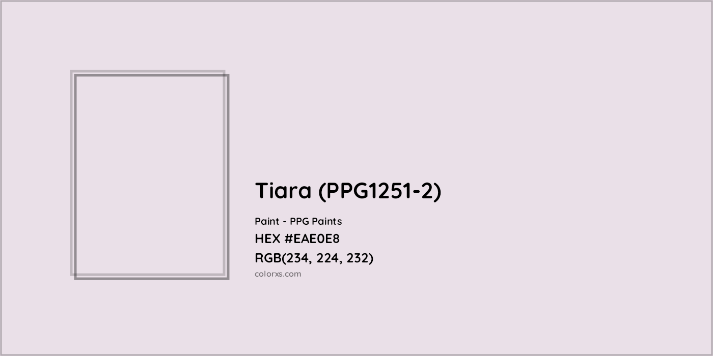 HEX #EAE0E8 Tiara (PPG1251-2) Paint PPG Paints - Color Code