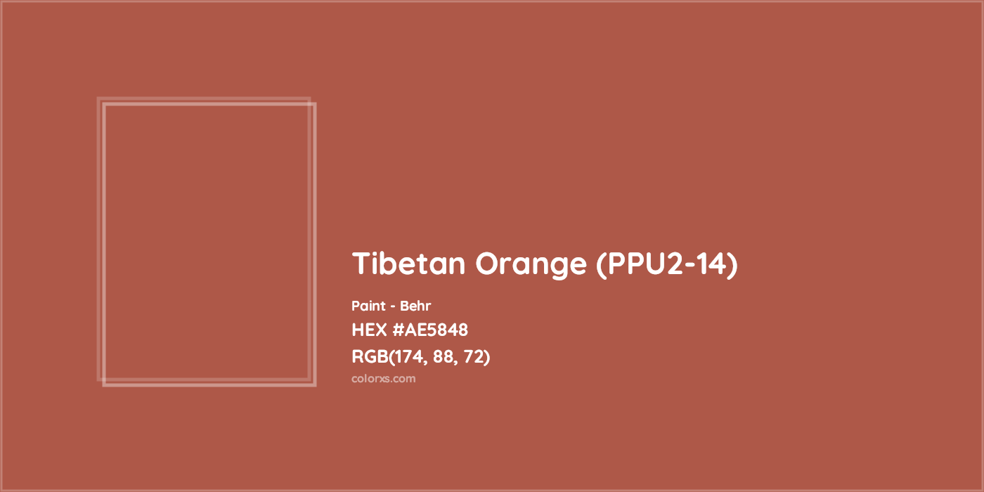 HEX #AE5848 Tibetan Orange (PPU2-14) Paint Behr - Color Code