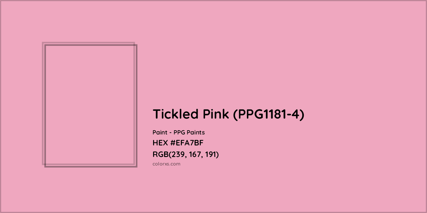 HEX #EFA7BF Tickled Pink (PPG1181-4) Paint PPG Paints - Color Code