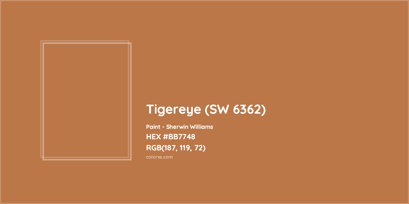 HEX #BB7748 Tigereye (SW 6362) Paint Sherwin Williams - Color Code