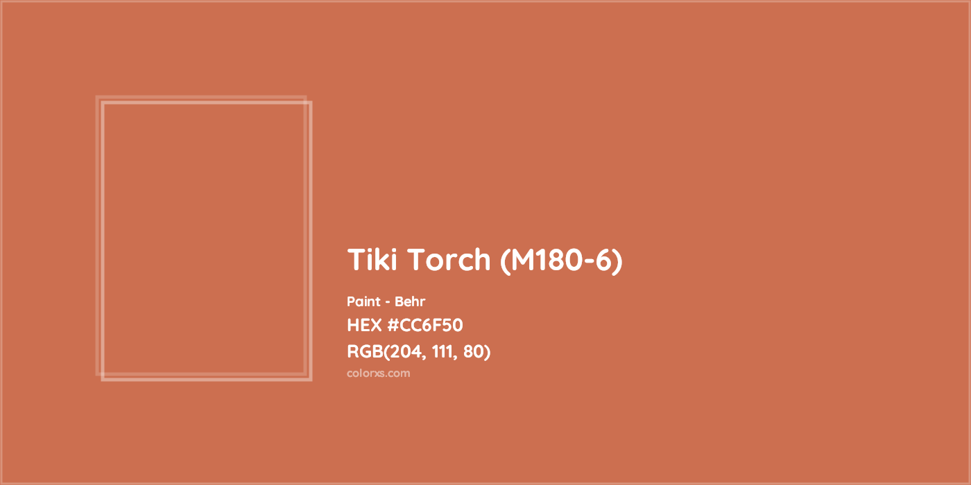 HEX #CC6F50 Tiki Torch (M180-6) Paint Behr - Color Code