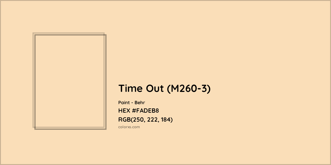 HEX #FADEB8 Time Out (M260-3) Paint Behr - Color Code