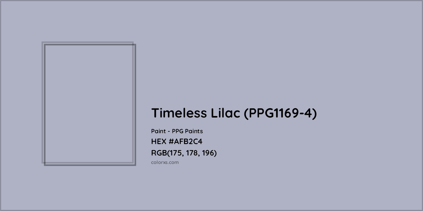 HEX #AFB2C4 Timeless Lilac (PPG1169-4) Paint PPG Paints - Color Code