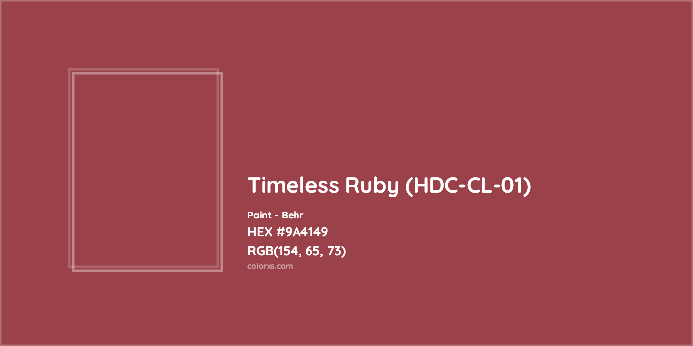 HEX #9A4149 Timeless Ruby (HDC-CL-01) Paint Behr - Color Code