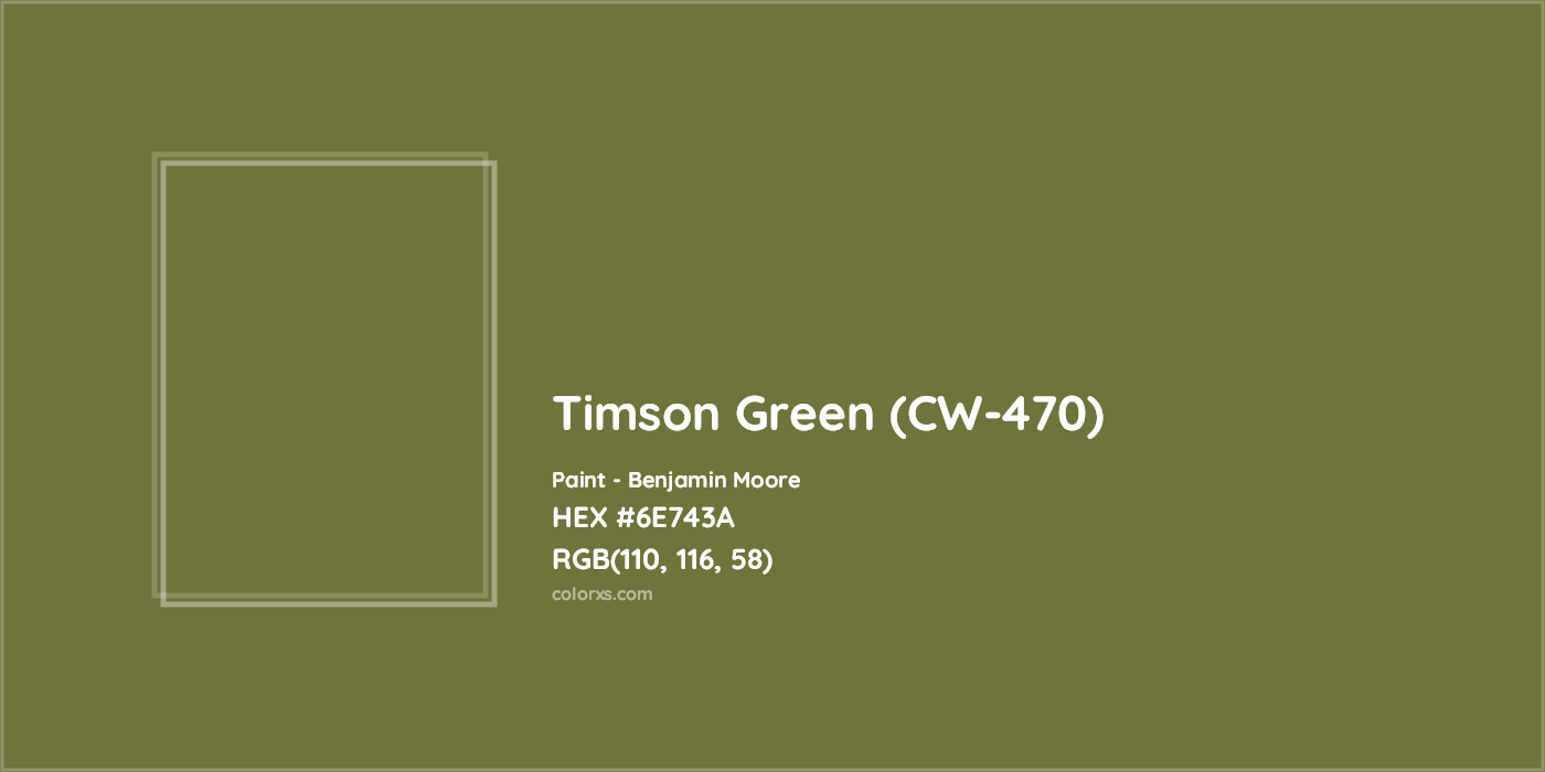 HEX #6E743A Timson Green (CW-470) Paint Benjamin Moore - Color Code