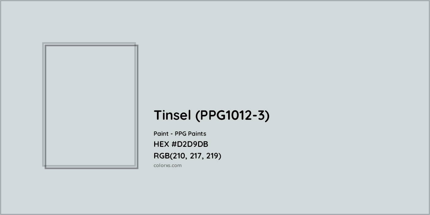 HEX #D2D9DB Tinsel (PPG1012-3) Paint PPG Paints - Color Code