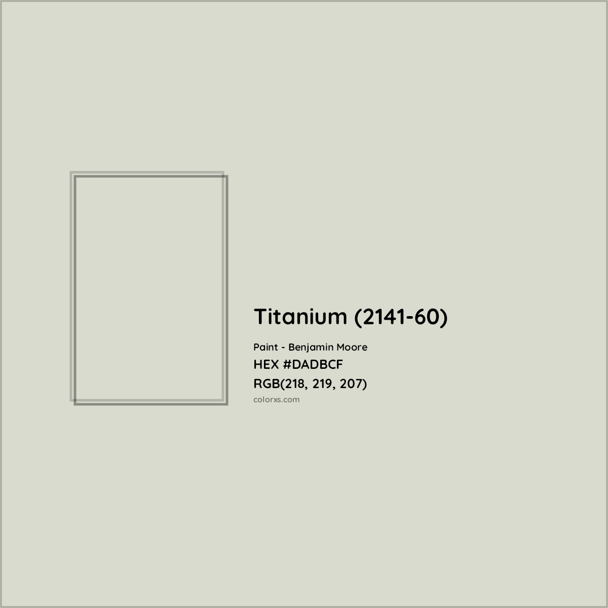 HEX #DADBCF Titanium (2141-60) Paint Benjamin Moore - Color Code