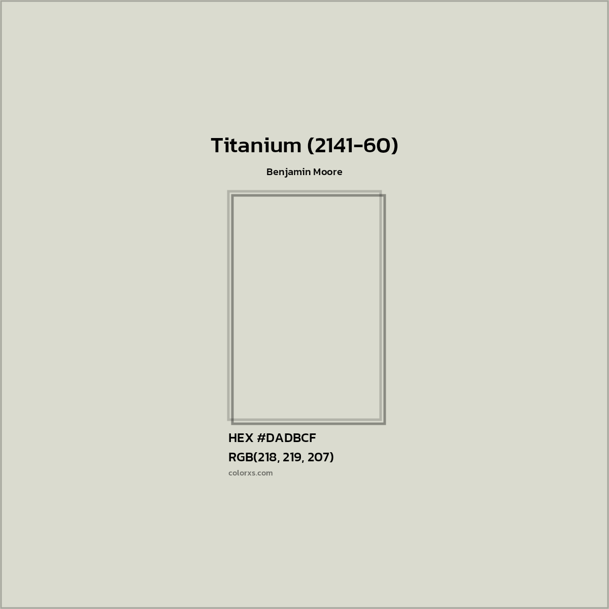 HEX #DADBCF Titanium (2141-60) Paint Benjamin Moore - Color Code