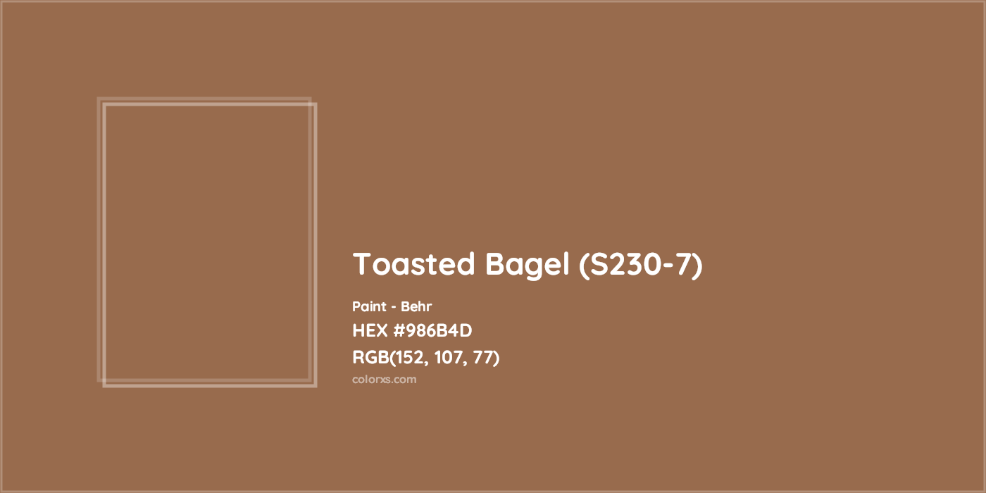 HEX #986B4D Toasted Bagel (S230-7) Paint Behr - Color Code