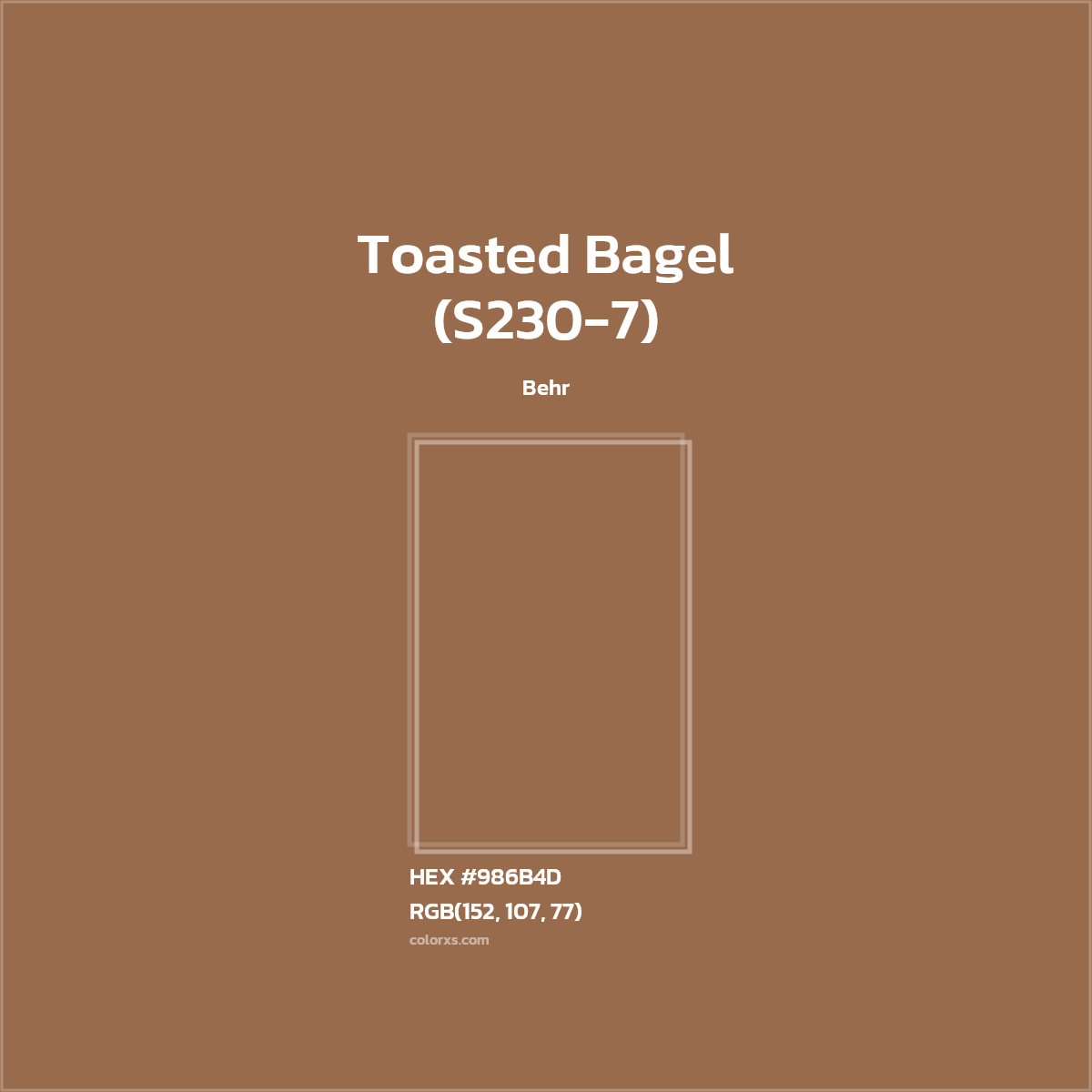 HEX #986B4D Toasted Bagel (S230-7) Paint Behr - Color Code