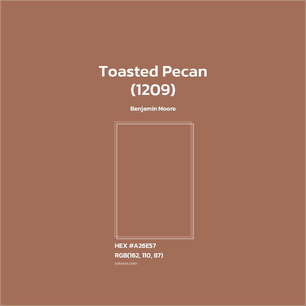 HEX #A26E57 Toasted Pecan (1209) Paint Benjamin Moore - Color Code