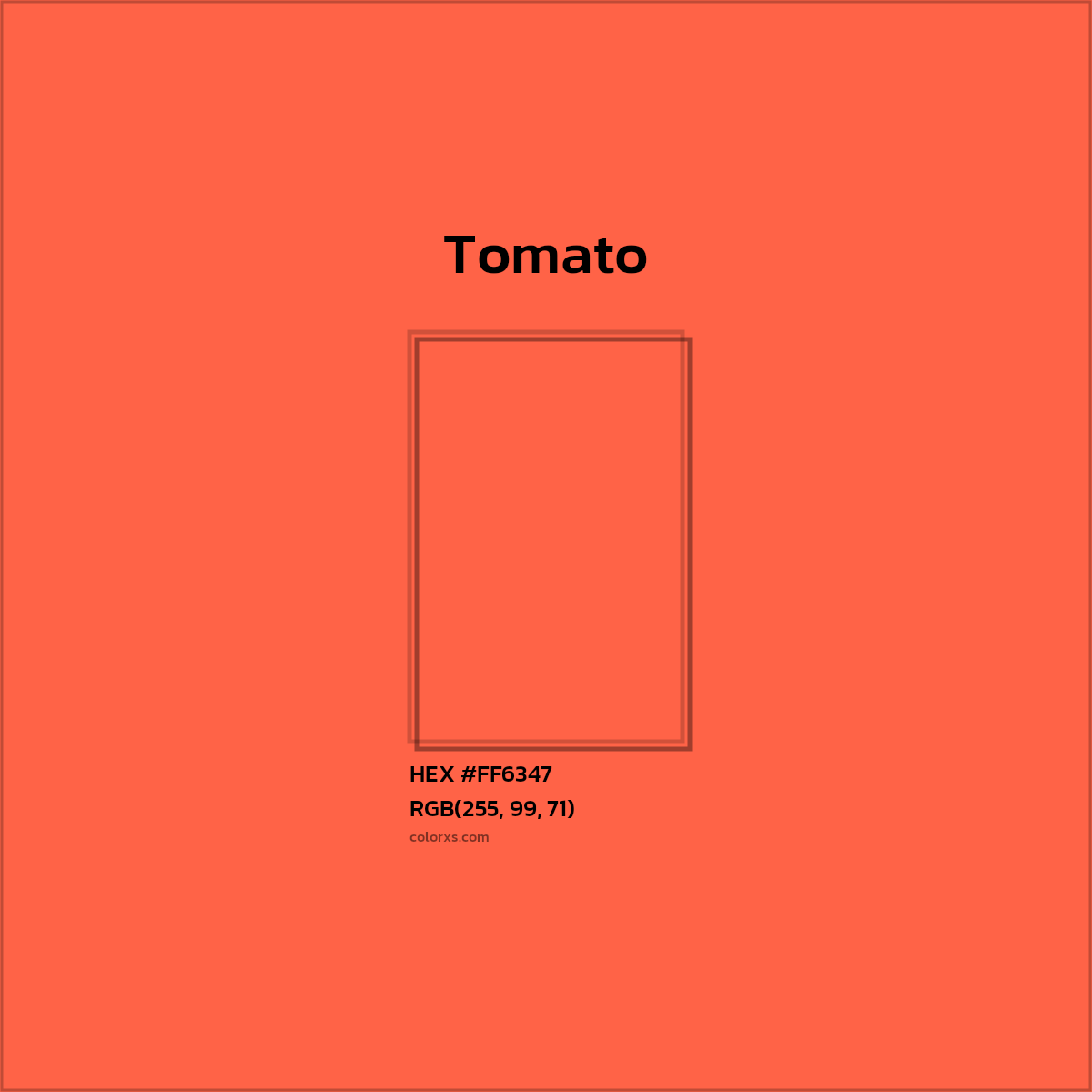 HEX #FF6347 Tomato Color - Color Code