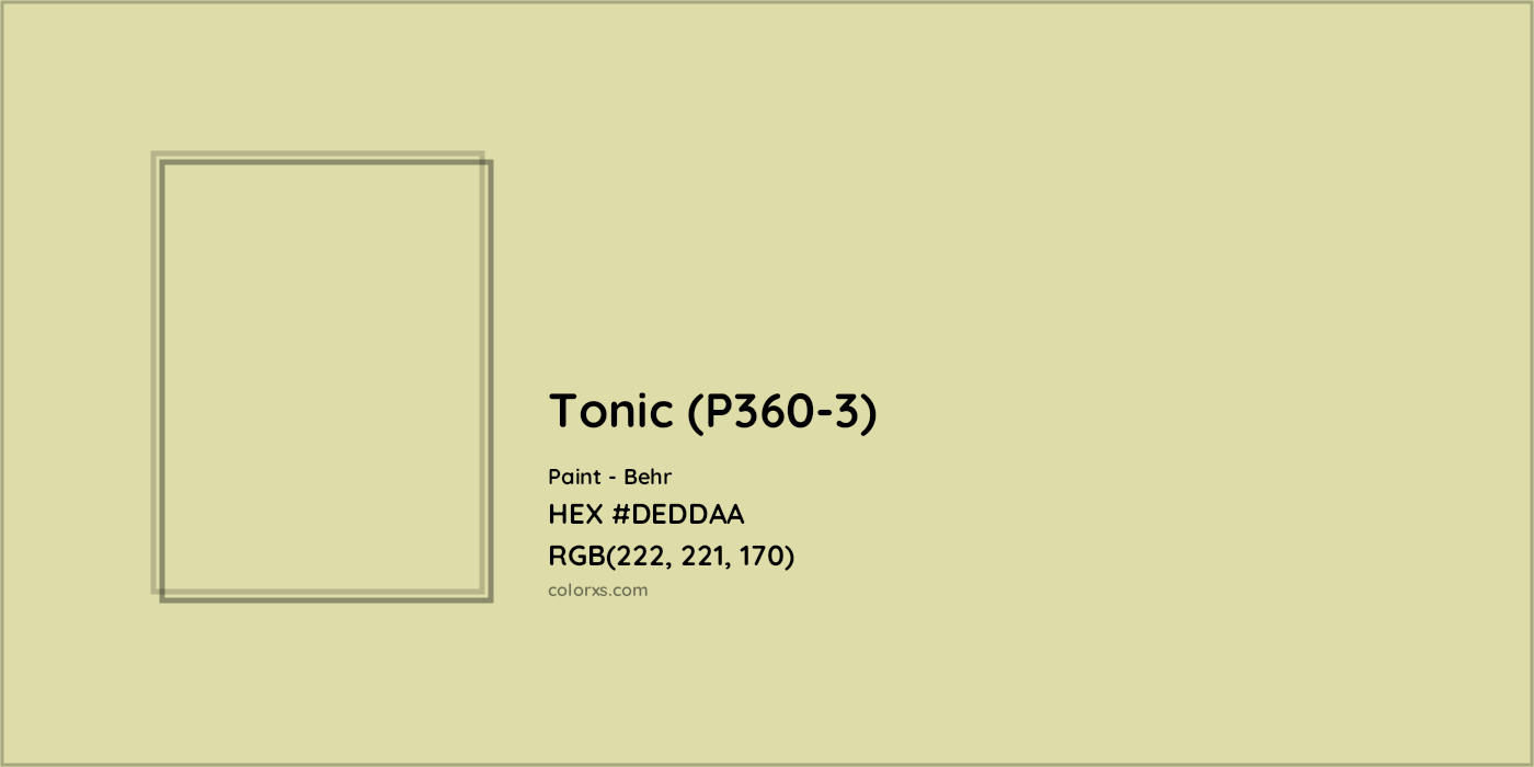 HEX #DEDDAA Tonic (P360-3) Paint Behr - Color Code