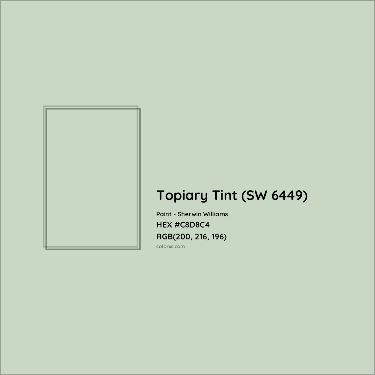 HEX #C8D8C4 Topiary Tint (SW 6449) Paint Sherwin Williams - Color Code